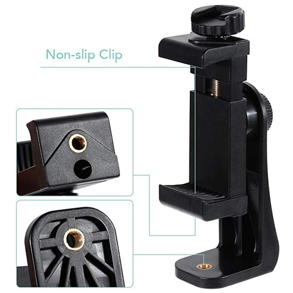 Photo Vlog Filming Accessories Portable Tripod Mount Cell Phone Clip For All Smartphones And Tripods Office Desk Live Broadcast