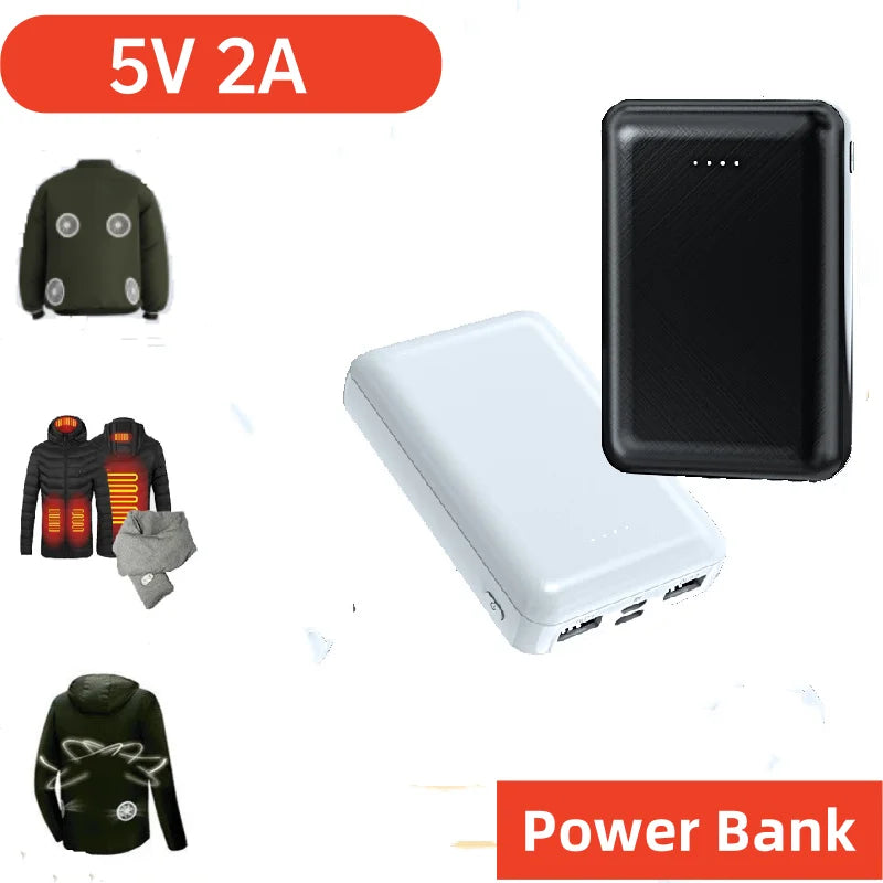 20000mAh Mini Power Bank 5V 2A Powerbank for Cooling Fan Heated Vest Jacket Air Conditioning Portable Charger for iPhone Xiaomi