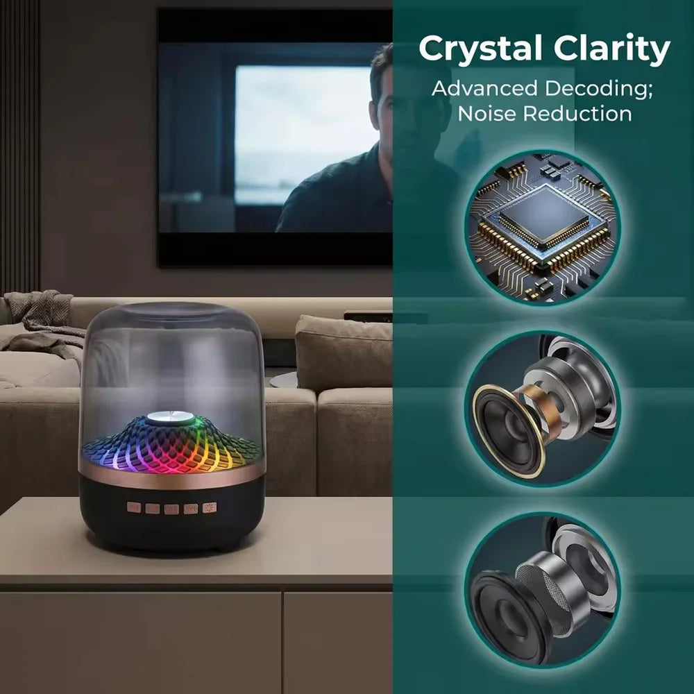 Transparent RGB Bluetooth Speaker, Surround Sound, Desktop Speaker, Portable Speaker, Home Decor