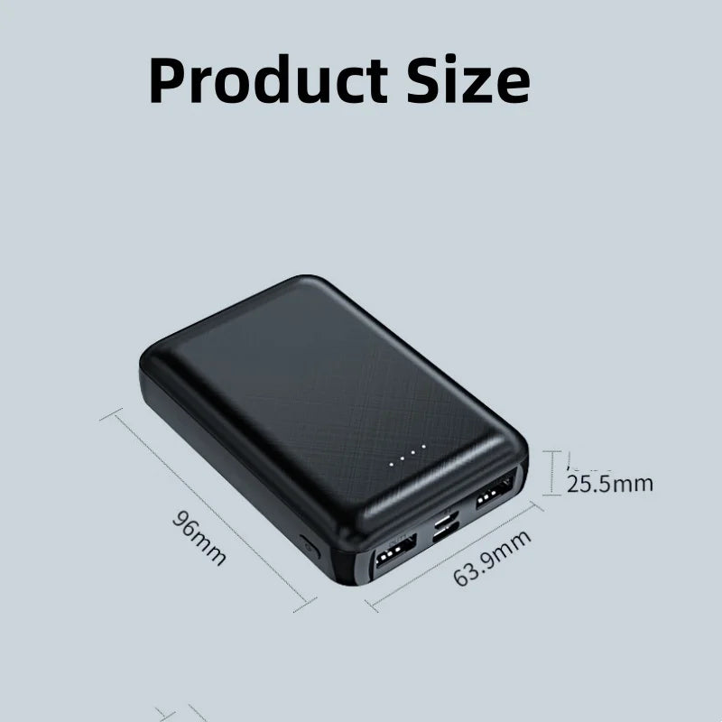 20000mAh Mini Power Bank 5V 2A Powerbank for Cooling Fan Heated Vest Jacket Air Conditioning Portable Charger for iPhone Xiaomi