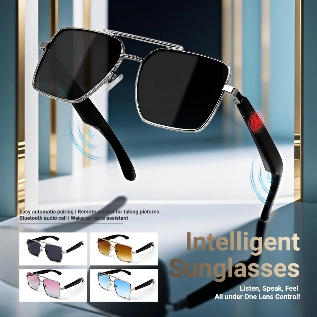 LIGE Smart Sunglasses Bluetooth Headphones Outdoor Sport Earphone AI Voice Calling Music Glasses Ultraviolet-Proof Eyeglasses