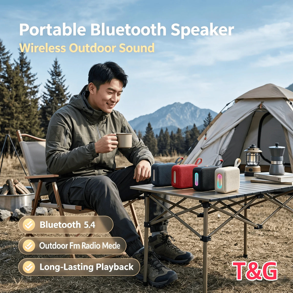 New T&G TG487 Bluetooth 5.4 Portable Speaker Supports Card Insertion TWS Interconnected Outdoor Mini Speaker Sports Bass Speaker