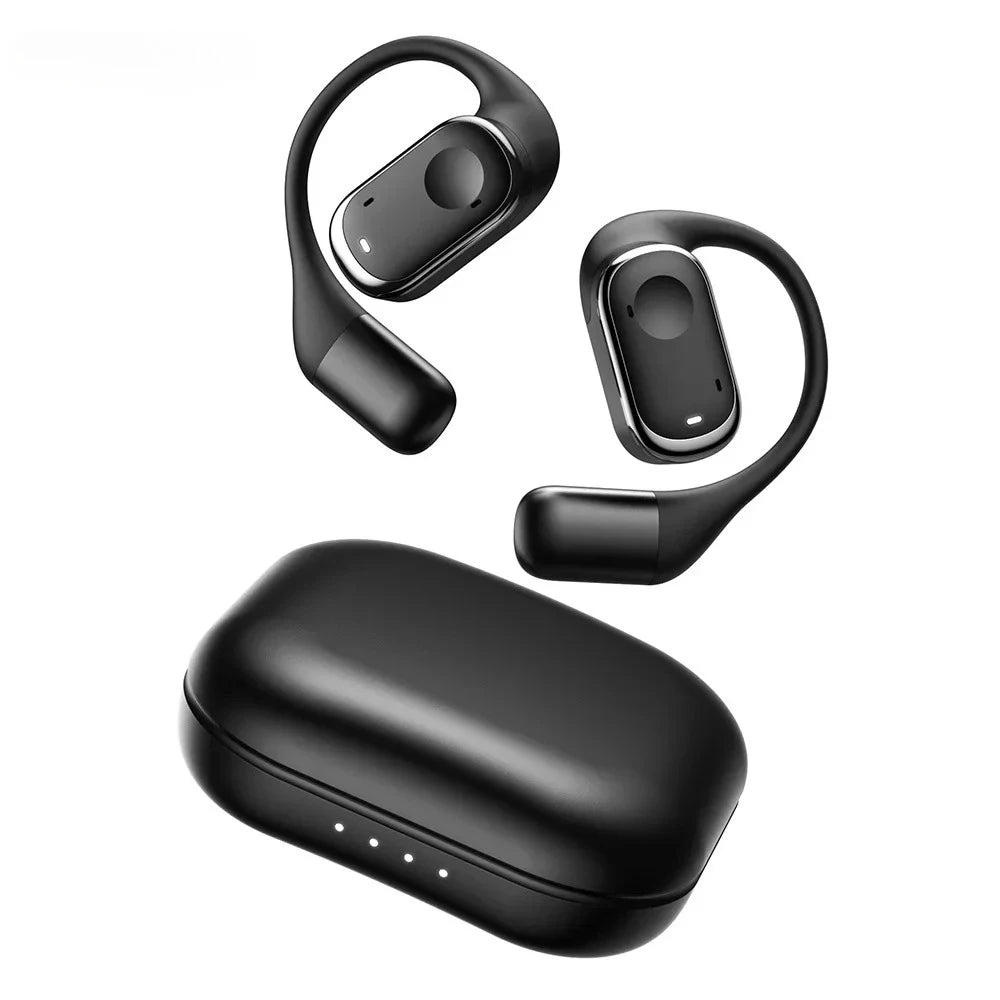 Open-Ear Headphones with Stable Comfort & Hi-Res Sound Pure Bass Boost Bluetooth 5.3 Earbuds OWS Wireless Headphones for Sports