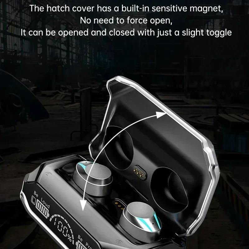 Wireless Bluetooth Earphones LED Display Stereo Sound for Smartphones Headset Handsfree Earbuds with Microphone