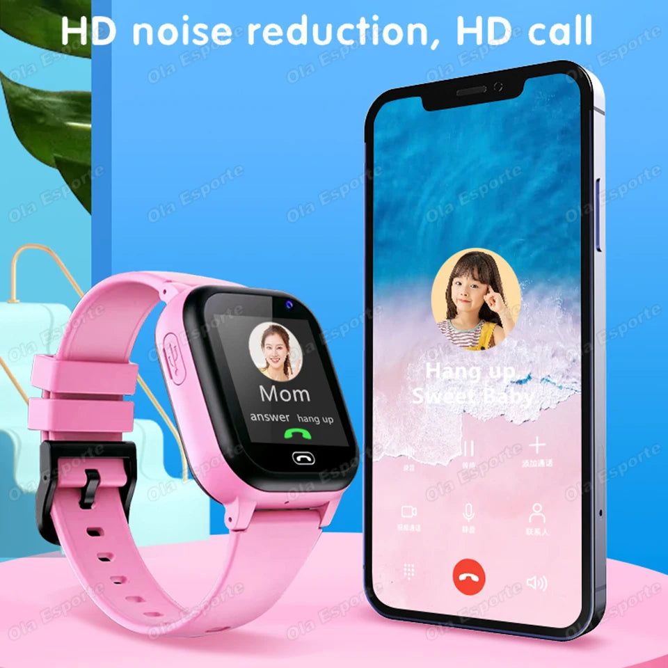 2027 Kids 5G Smart Watch GPS SOS Video Call HD Camera Waterproof SIM Card Support Earphone Child Smartwatch for Boys &Girls HW12